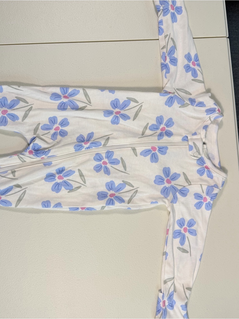 Carter’s Just One You 3M Blue Floral Footed Sleeper 2-Way Zip